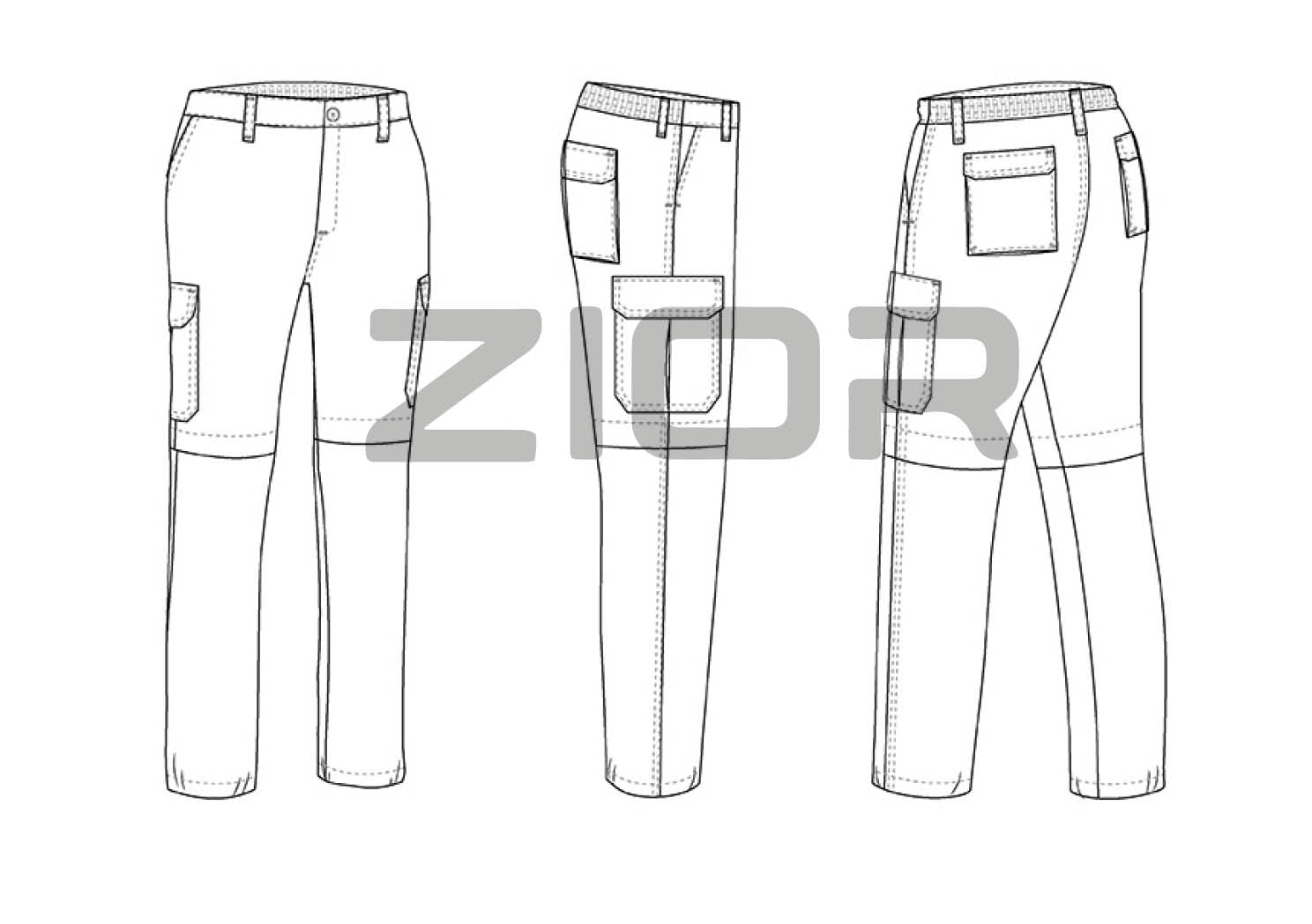 Pantalón Desmontable de Trekking 220gr Zior